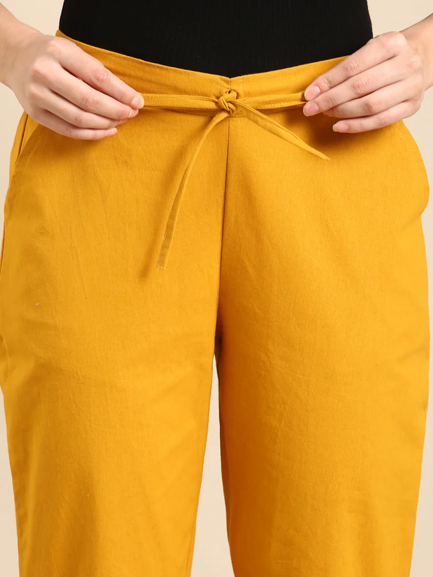 Mustard classic cotton pants