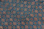 Pure cotton fabric with handblock Ajrakh print   in blue & red