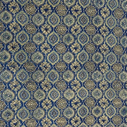 Pure cotton fabric with handblock Ajrakh print   in blue