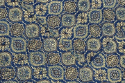 Pure cotton fabric with handblock Ajrakh print   in blue