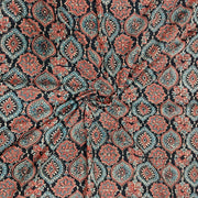 Pure cotton fabric with handblock Ajrakh print   in black & blue