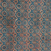 Pure cotton fabric with handblock Ajrakh print   in  blue