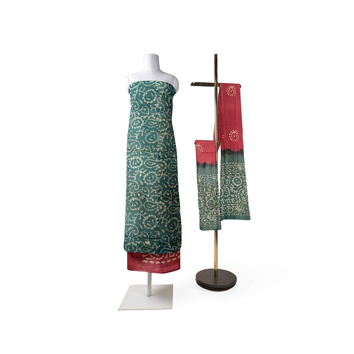 3 piece salwar suit material in  teal green