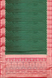 Banarasi georgette saree in bottle green with small  motifs