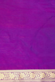 Handloom Banarasi pure silk saree in purple in jaal pattern