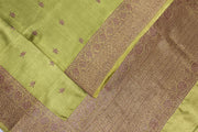Handloom Banarasi pure silk saree in  mehndi green in dupion finish