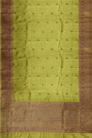 Handloom Banarasi pure silk saree in  mehndi green in dupion finish