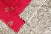 Handloom Banarasi pure silk saree in  red  in dupion finish