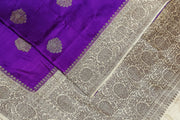Handloom Banarasi pure silk saree in  purple  in dupion finish