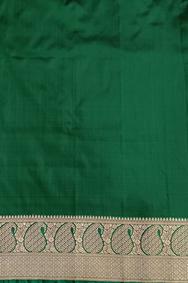 Handloom Banarasi katan pure silk saree in brown with  motifs