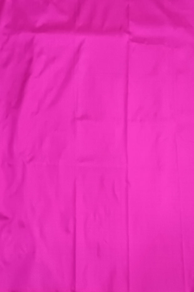 Banarasi katan pure silk saree in double shaded purple with stripes & floral motifs in gold.