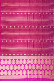 Banarasi katan pure silk saree in double shaded purple with stripes & floral motifs in gold.