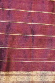Handloom Banarasi silk tissue saree in  burgundy