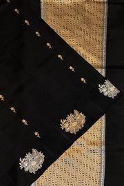 Handloom Banarasi  katan pure silk saree in black (POONA SILK)