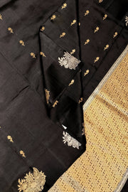 Handloom Banarasi  katan pure silk saree in black (POONA SILK)