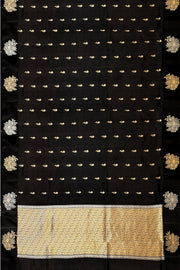 Handloom Banarasi  katan pure silk saree in black (POONA SILK)