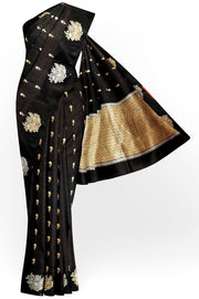 Handloom Banarasi  katan pure silk saree in black (POONA SILK)