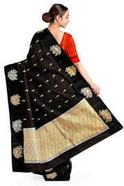 Handloom Banarasi  katan pure silk saree in black (POONA SILK)