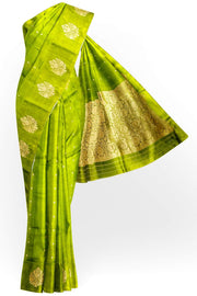 Handloom Banarasi  katan pure silk saree in mehndi green (POONA SILK)