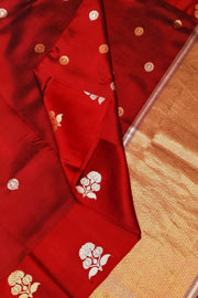 Handloom Banarasi  katan pure silk saree in maroon (POONA SILK)
