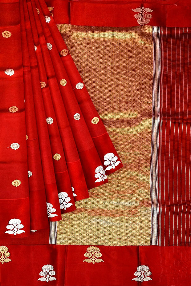 Handloom Banarasi  katan pure silk saree in maroon (POONA SILK)