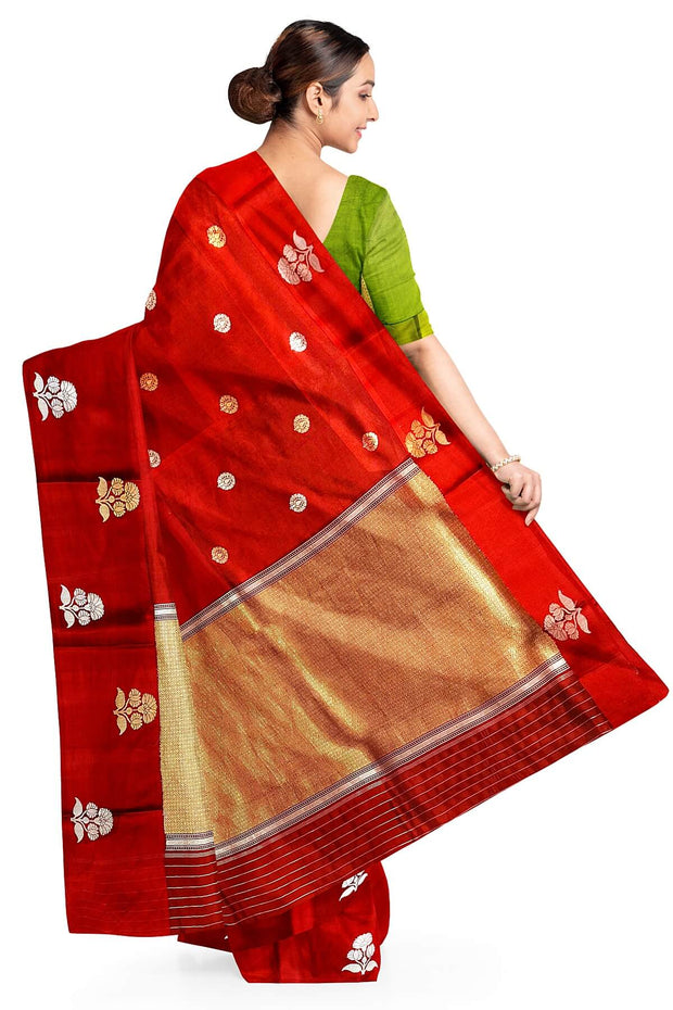 Handloom Banarasi  katan pure silk saree in maroon (POONA SILK)