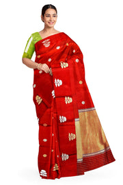 Handloom Banarasi  katan pure silk saree in maroon (POONA SILK)