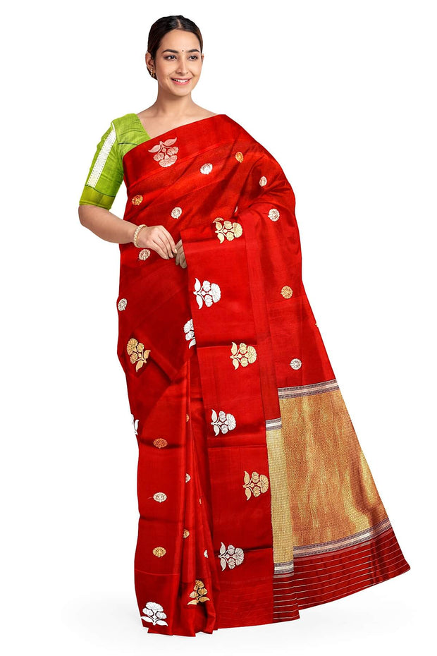 Handloom Banarasi  katan pure silk saree in maroon (POONA SILK)