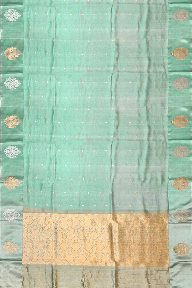 Handloom Banarasi  katan pure silk saree in mint green (POONA SILK)