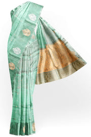 Handloom Banarasi  katan pure silk saree in mint green (POONA SILK)
