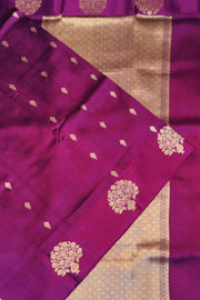 Handloom Banarasi  katan pure silk saree in purple (POONA SILK)