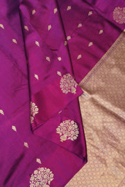 Handloom Banarasi  katan pure silk saree in purple (POONA SILK)
