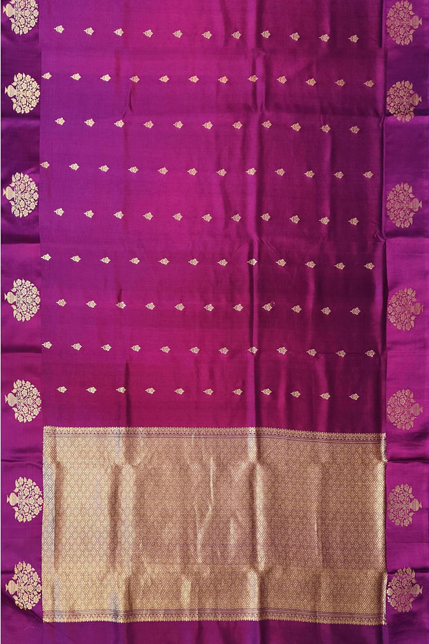 Handloom Banarasi  katan pure silk saree in purple (POONA SILK)