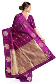 Handloom Banarasi  katan pure silk saree in purple (POONA SILK)