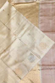 Handloom Banarasi  katan pure silk saree in  off white (POONA SILK)