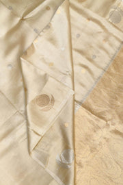 Handloom Banarasi  katan pure silk saree in  off white (POONA SILK)