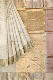 Handloom Banarasi  katan pure silk saree in  off white (POONA SILK)