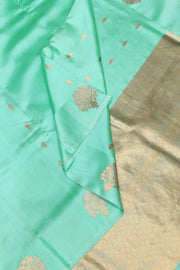 Handloom Banarasi  katan pure silk saree in  sky blue (POONA SILK)