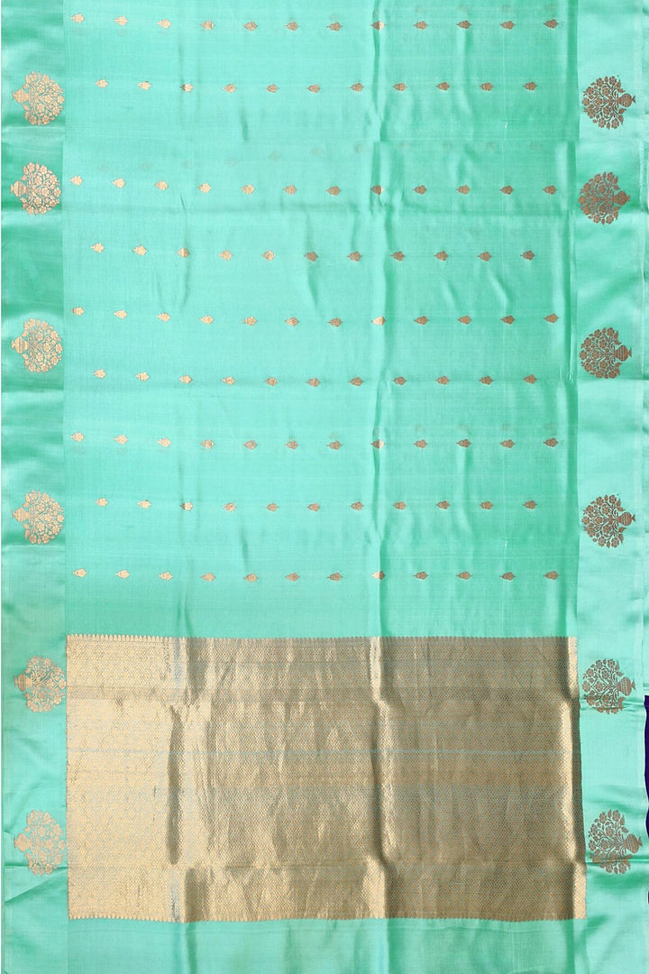 Handloom Banarasi  katan pure silk saree in  sky blue (POONA SILK)