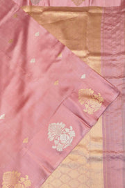 Handloom Banarasi  katan pure silk saree in onion pink with small motifs