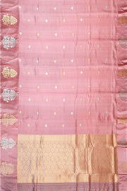Handloom Banarasi  katan pure silk saree in onion pink with small motifs
