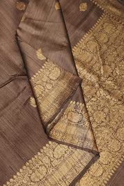 Handloom Banarasi katan pure silk saree in coffee brown in dupion finish