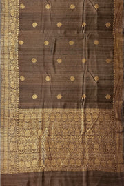 Handloom Banarasi katan pure silk saree in coffee brown in dupion finish
