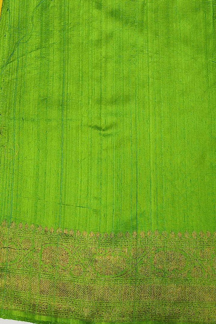 Handloom Banarasi katan pure silk saree in green gram in dupion finish