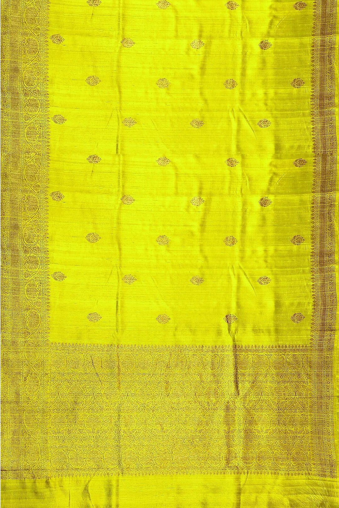 Handloom Banarasi katan pure silk saree in green gram in dupion finish