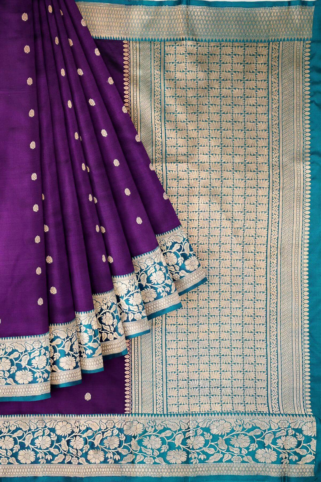 Handloom Banarasi katan pure silk saree in purple
