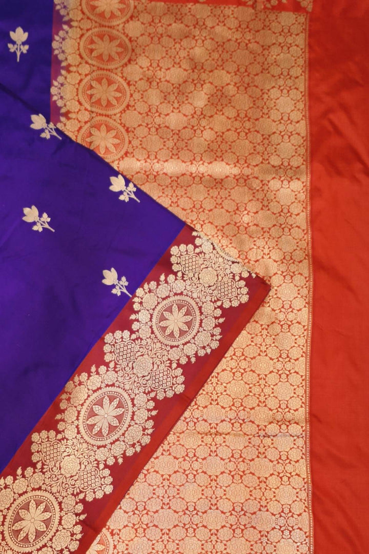Handloom Banarasi katan pure silk saree in blue