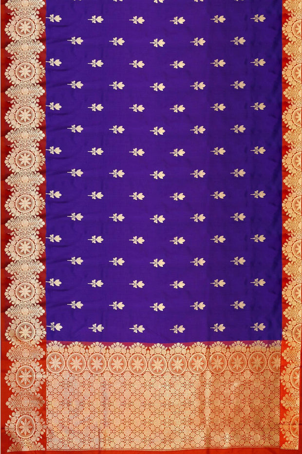 Handloom Banarasi katan pure silk saree in blue