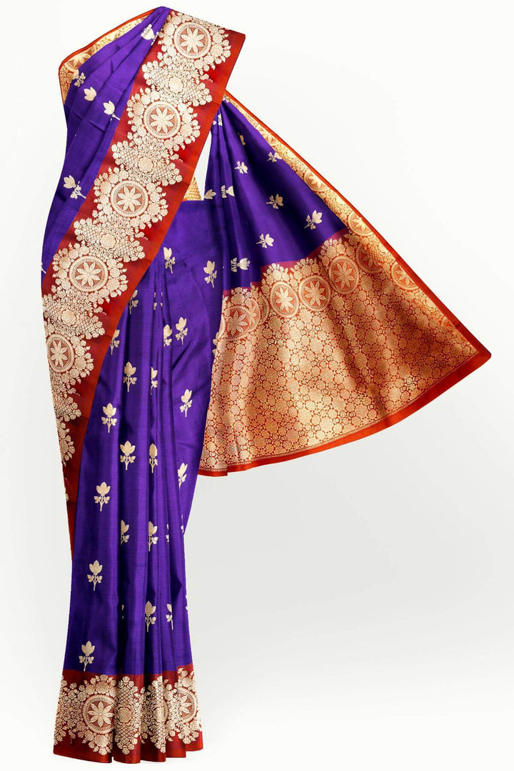 Handloom Banarasi katan pure silk saree in blue