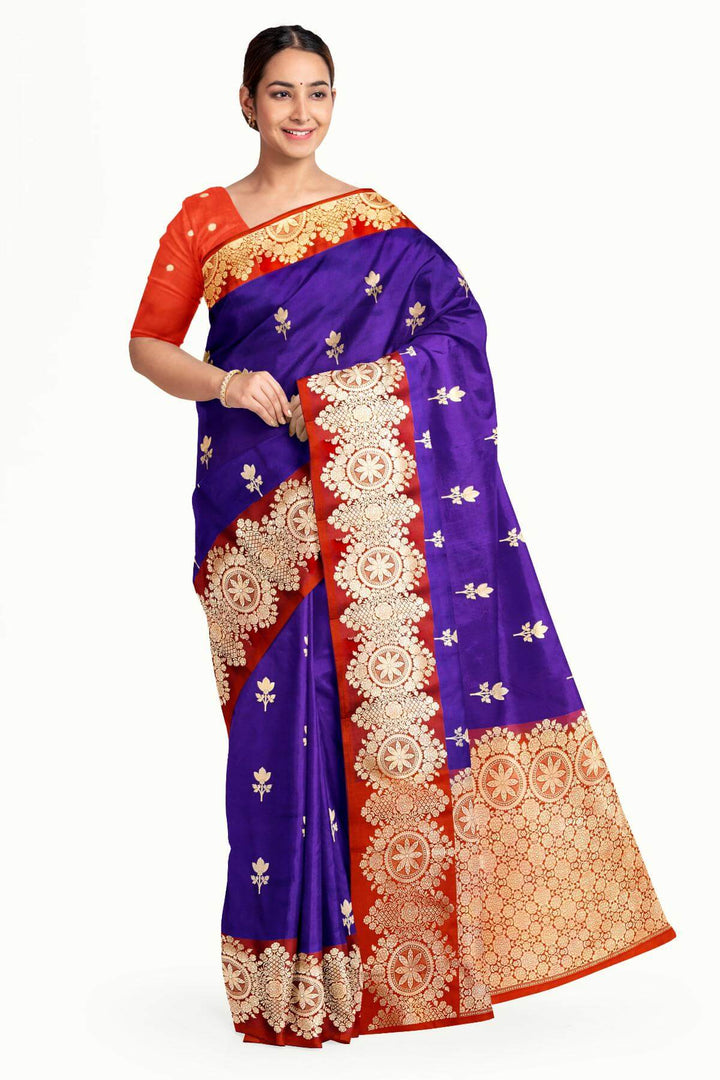 Handloom Banarasi katan pure silk saree in blue